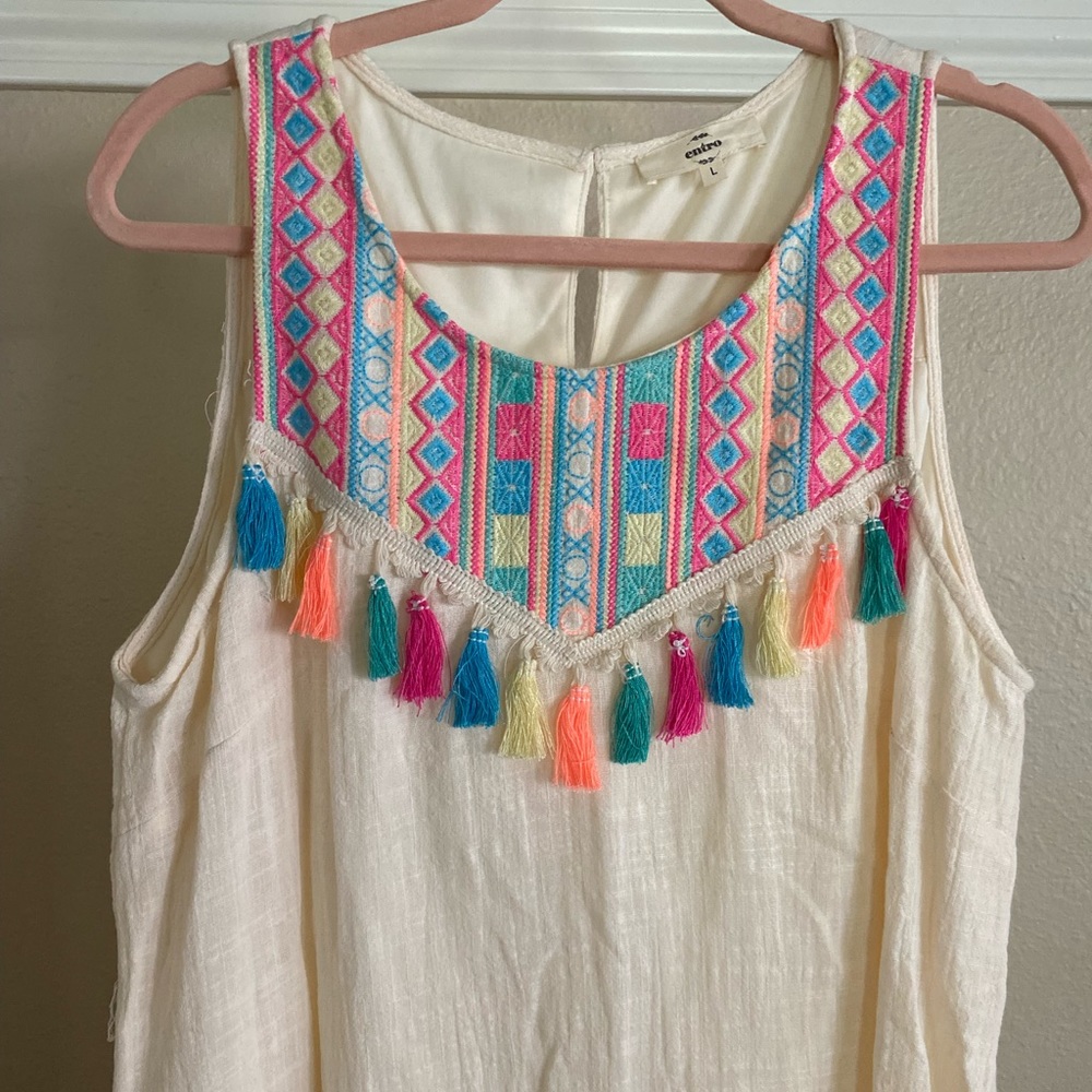 Women’s Embroidered Tassel Dress - Picture 3 of 10